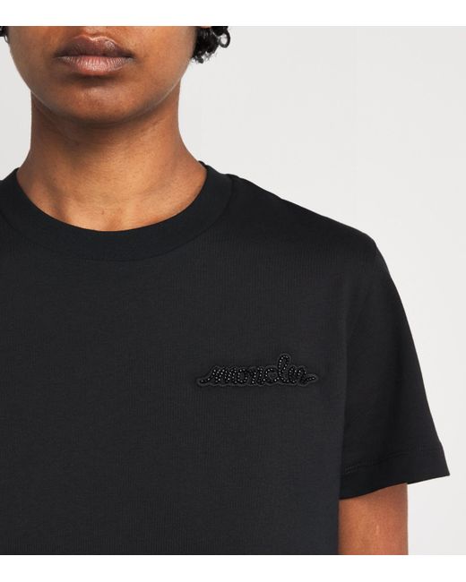 Moncler Black Cotton Logo T-Shirt