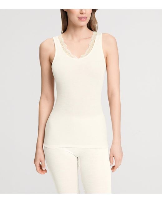 Hanro White Wool-Silk Tank Top
