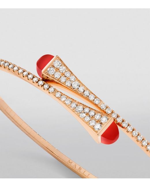 Marli New York White Diamond And Agate Cleo Slim Bracelet