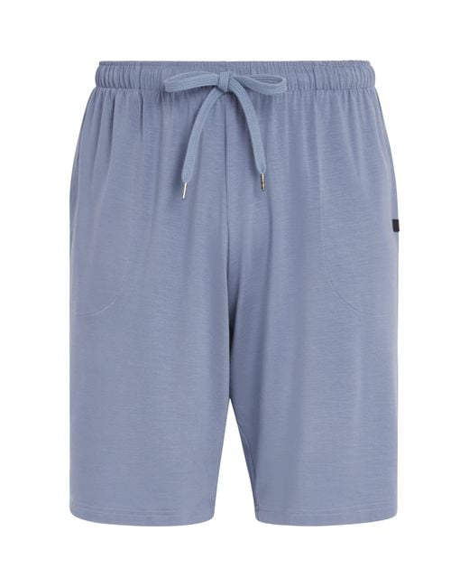Derek Rose Blue Micro Modal Basel Sweat Shorts for men