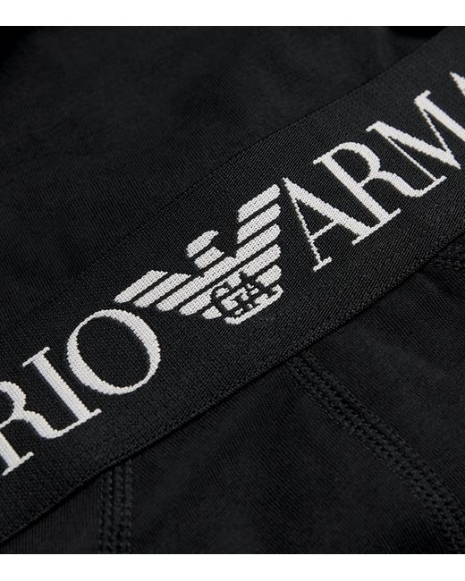 Emporio Armani Black Stretch-Cotton Logo Briefs for men