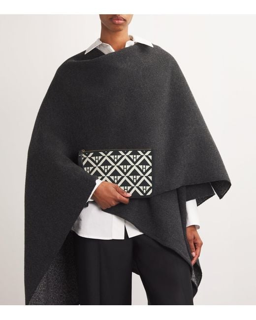 Harrods Black Geometric Pouch