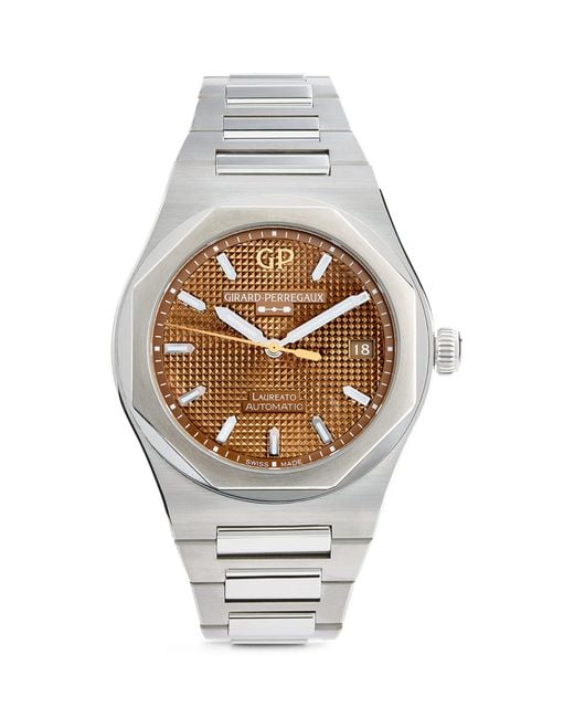 Girard-perregaux Metallic Stainless Steel Laureato Watch 38mm