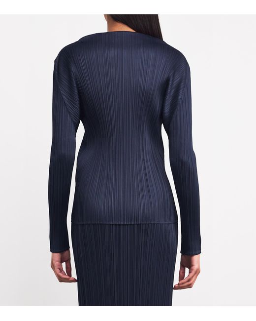 Pleats Please Issey Miyake Blue New Colorful Basics 4 Long-Sleeve Top
