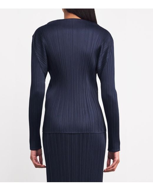 Pleats Please Issey Miyake Blue New Colorful Basics 4 Long-Sleeve Top