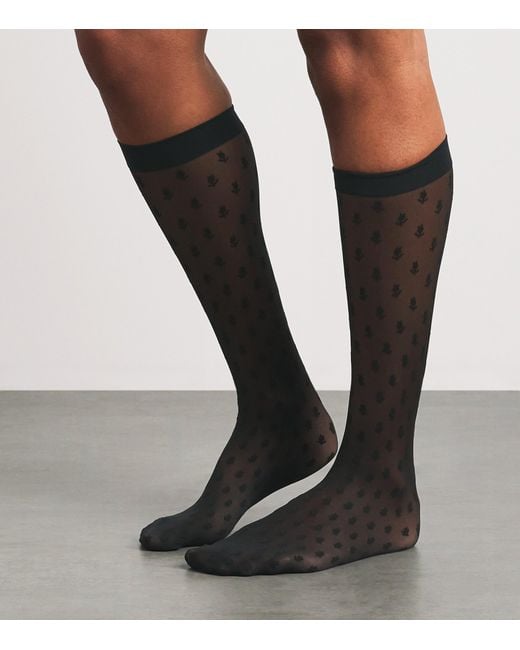 Wolford White Blossom 20 Knee-High Stockings