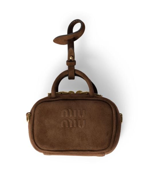 Miu Miu Brown Suede Beau Micro Bag