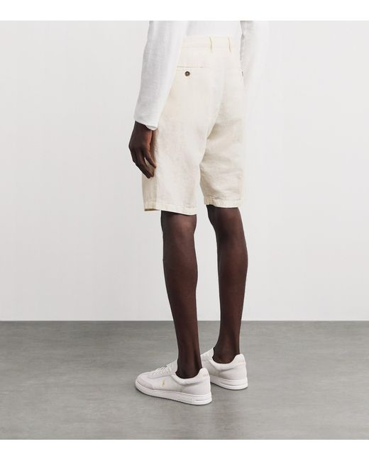 Paul & Shark White Cotton-Linen Bermuda Shorts for men
