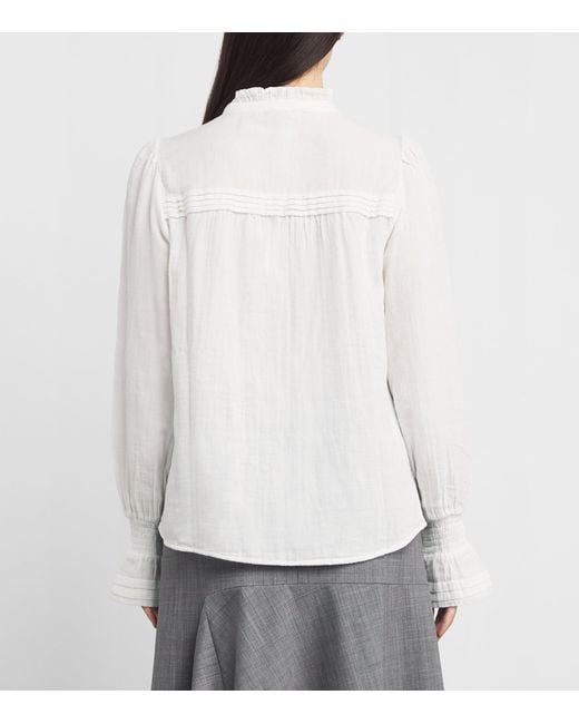 ME+EM White Cotton Pleated Blouse