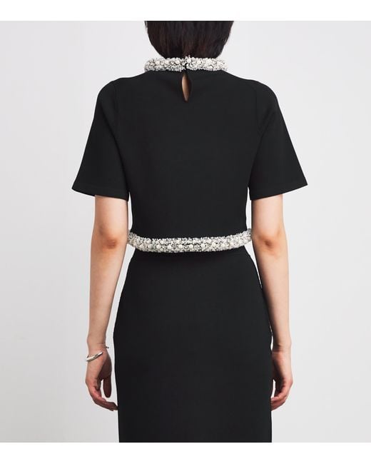 Jonathan Simkhai Black Embellished-Trim Ozelle Top