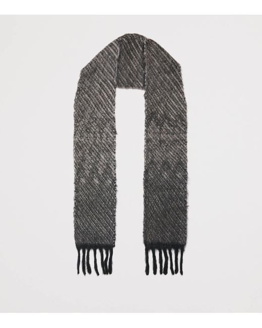 Acne Gray Mohair-Wool Hooded Scarf