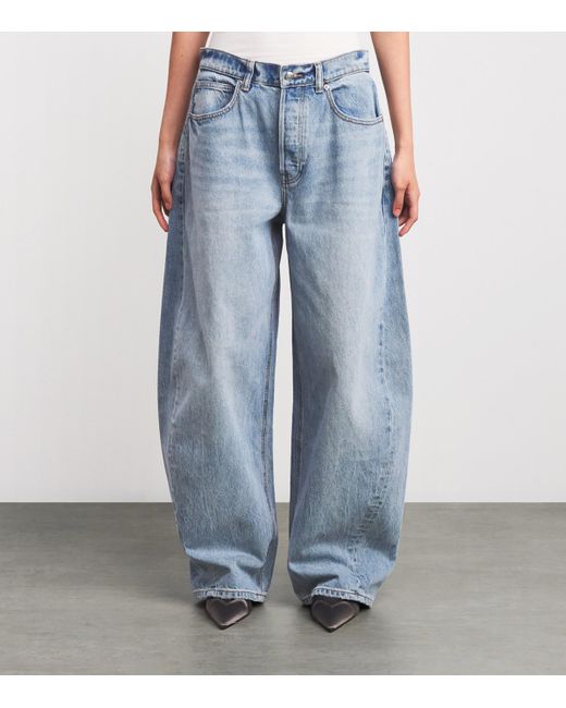 Alexander Wang Blue Blow Up Mid-Rise Barrel Jeans