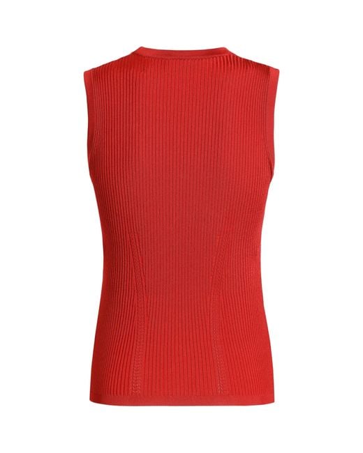 Dolce & Gabbana Red Corset-Stitch Top