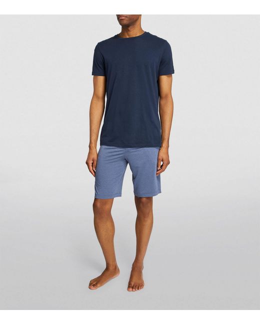 Hanro Blue Jersey Lounge Shorts for men