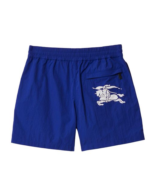 Burberry Blue Embroidered-ekd Shorts