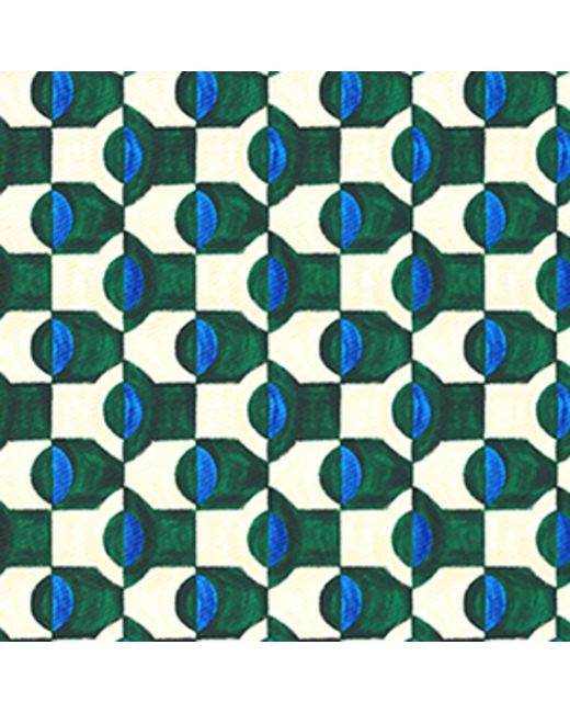 Weekend by Maxmara Green Silk Geometric Print Scarf