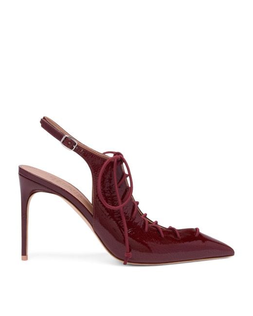 Malone Souliers Red Patent Leather Alia Slingback Pumps 90