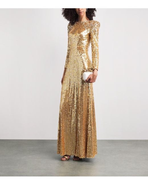 Jenny Packham Metallic Sequinned Dulcet Gown