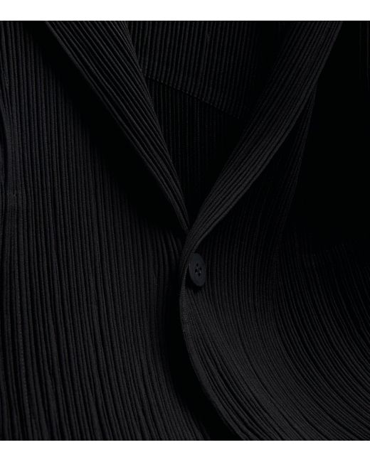 Issey Miyake Black Hatching Pleats Blazer