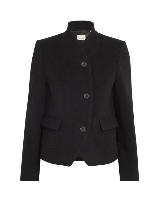 House of Dagmar Black Wool-Blend Curved Jacket