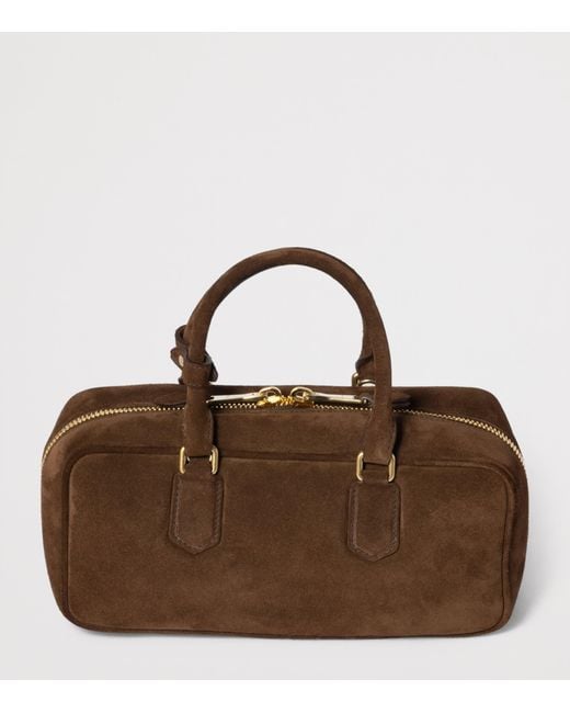 Miu Miu Brown Suede Arcadie Top-Handle Bag