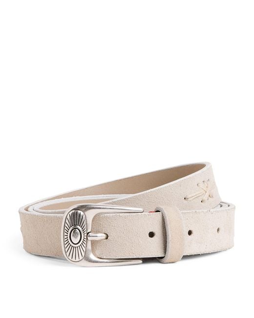 Eleventy Natural Suede Western Belt for men