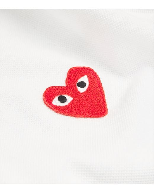 COMME DES GARÇONS PLAY White Heart Logo Polo Shirt for men