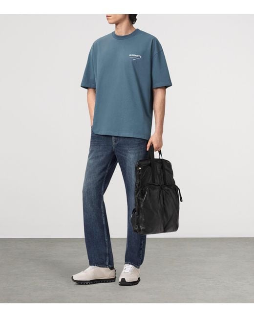 AllSaints Blue Organic Cotton Underground T-Shirt for men