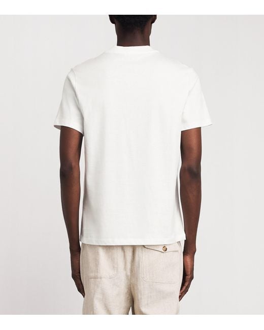 Sandro White Cotton Logo-Patch T-Shirt for men