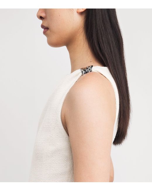 Maje White Tweed Flared Mini Dress
