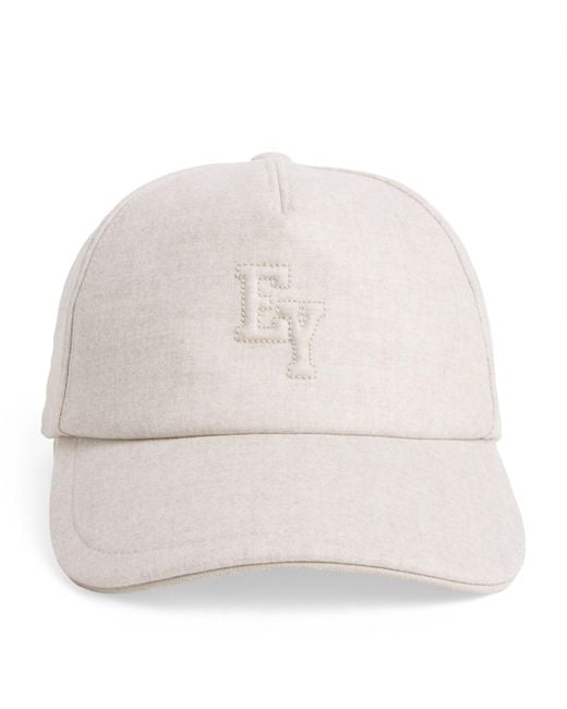 Eleventy White Wool-Cashmere-Silk Capello Baseball Cap for men