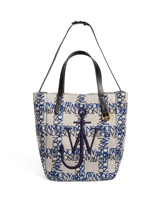 J.W. Anderson Blue All-over Logo Belt Tote Bag