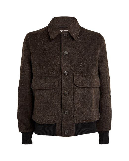 Oliver Spencer Brown Wool-blend Brushed Bomber Jacket for men