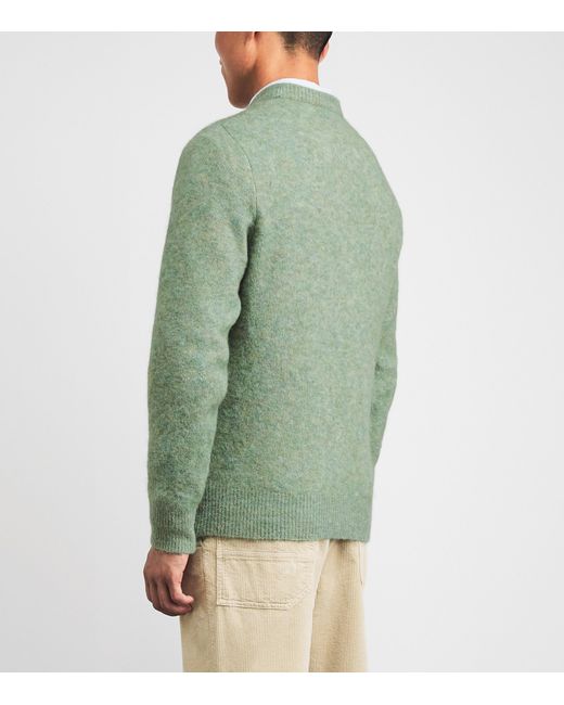 Oliver Spencer Green Wool-Blend Blenheim Sweater for men