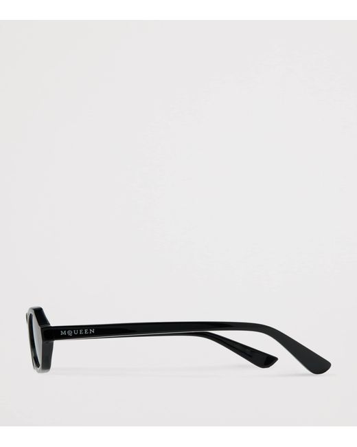 McQueen Black Oval Sunglasses