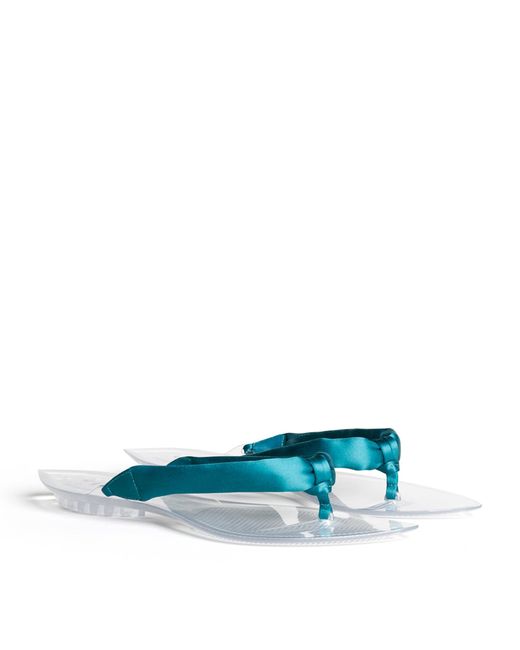 Alaïa Blue Invisible Thong Flip Flops