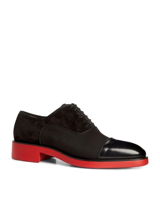 Christian Louboutin Black Greggo Rxl Leather Oxford Shoes for men