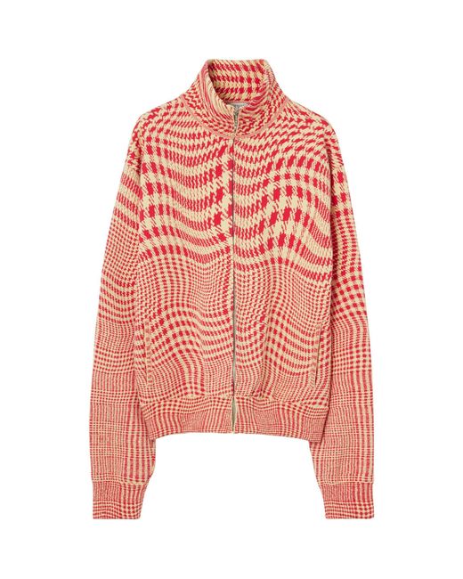 Burberry Red Printed Zip-up Sweatshirt