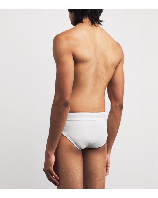 Emporio Armani White Stretch-Cotton Logo Briefs for men