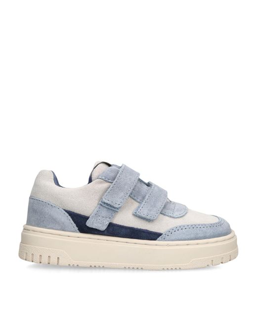 Giorgio Armani Blue Suede Velcro City Sneakers for men