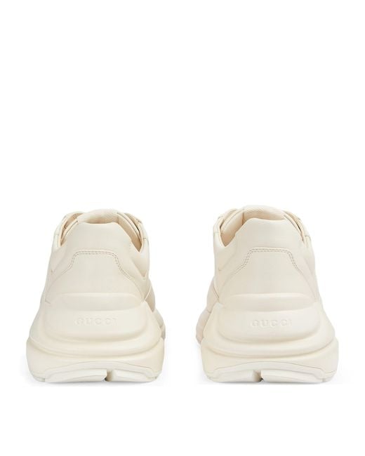 Gucci White Leather Rhyton Sneakers for men