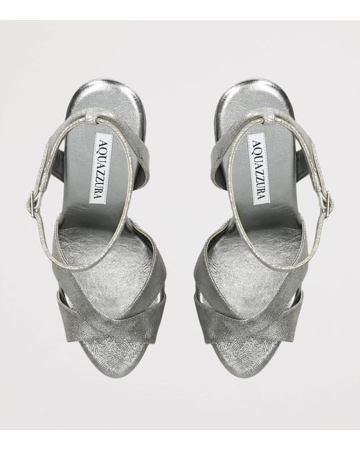Aquazzura White Leather Divine Sandals 130