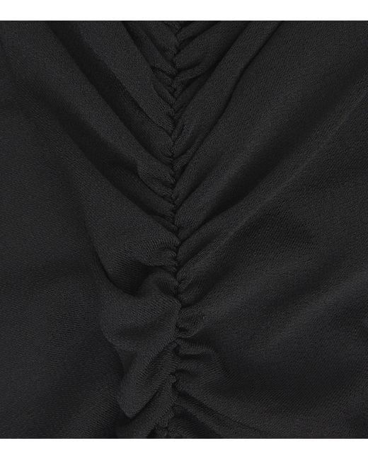 Maje Black One-Shoulder Bodysuit
