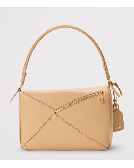 Loewe Natural Medium Leather Featherlight Puzzle Top-Handle Bag