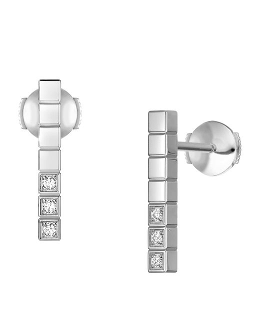 Chopard White And Diamond Ice Cube Earrings