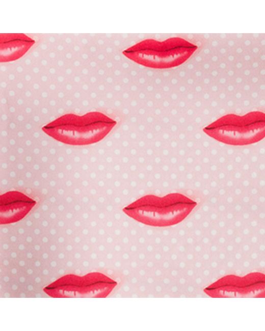 Prada Pink Silk Lips Print Scarf