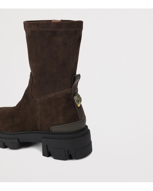 Kurt Geiger Brown Suede Stomp Sock Ankle Boots 50