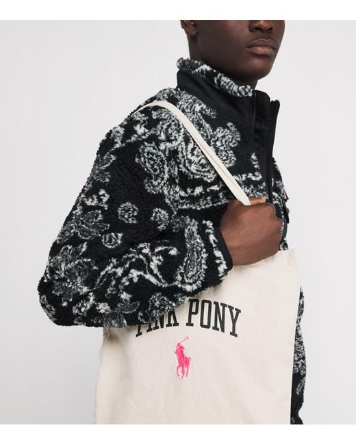 Polo Ralph Lauren White Canvas Pony Shopper Tote Bag for men