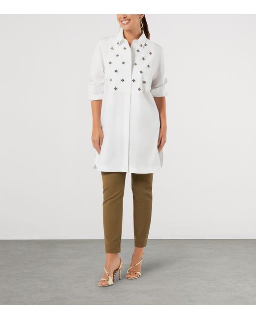 Marina Rinaldi Green Canvas Slim Trousers