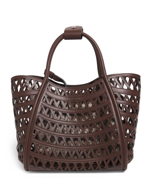Max Mara Brown Small Leather Marine Top-Handle Bag